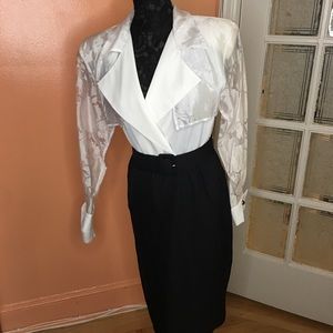 Vintage style black and white dress